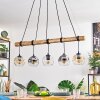 Ripoll Pendelleuchte Glas 15 cm Naturfarben, Schwarz, 5-flammig
