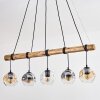 Ripoll Pendelleuchte Glas 15 cm Naturfarben, Schwarz, 5-flammig