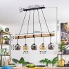 Ripoll Pendelleuchte Glas 15 cm Naturfarben, Schwarz, 5-flammig