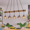 Ripoll Pendelleuchte Glas 15 cm Naturfarben, Schwarz, 5-flammig
