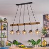 Ripoll Pendelleuchte Glas 15 cm Naturfarben, Schwarz, 5-flammig