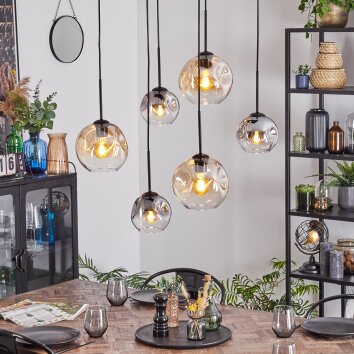 Ripoll Hängeleuchte Glas 15 cm, 20 cm Bernsteinfarben, Klar, Rauchfarben, 6-flammig