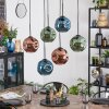 Ripoll Hängeleuchte Glas 20 cm Blau, Grün, Kupferfarben, 6-flammig