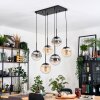 Gastor Hängeleuchte Glas 20 cm Schwarz, 6-flammig