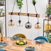 Koyoto Pendelleuchte Glas 15 cm Naturfarben, Schwarz, 4-flammig