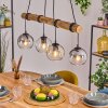 Koyoto Pendelleuchte Glas 15 cm Naturfarben, Schwarz, 4-flammig