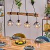 Koyoto Pendelleuchte Glas 15 cm Naturfarben, Schwarz, 4-flammig
