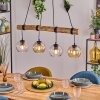 Koyoto Pendelleuchte Glas 15 cm Naturfarben, Schwarz, 4-flammig
