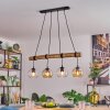 Koyoto Pendelleuchte Glas 15 cm Naturfarben, Schwarz, 4-flammig