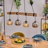 Koyoto Pendelleuchte Glas 15 cm Naturfarben, Schwarz, 4-flammig