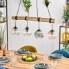 Koyoto Pendelleuchte Glas 15 cm Naturfarben, Schwarz, 4-flammig