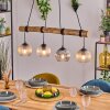 Koyoto Pendelleuchte Glas 15 cm Naturfarben, Schwarz, 4-flammig