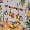 Ripoll Pendelleuchte Glas 15 cm Naturfarben, Schwarz, 5-flammig