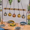 Ripoll Pendelleuchte Glas 15 cm Naturfarben, Schwarz, 5-flammig