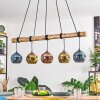 Ripoll Pendelleuchte Glas 15 cm Naturfarben, Schwarz, 5-flammig