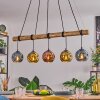 Ripoll Pendelleuchte Glas 15 cm Naturfarben, Schwarz, 5-flammig