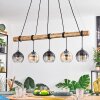Koyoto Pendelleuchte Glas 15 cm Naturfarben, Schwarz, 5-flammig