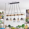 Koyoto Pendelleuchte Glas 15 cm Naturfarben, Schwarz, 5-flammig