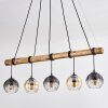 Koyoto Pendelleuchte Glas 15 cm Naturfarben, Schwarz, 5-flammig