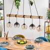Koyoto Pendelleuchte Glas 15 cm Naturfarben, Schwarz, 5-flammig
