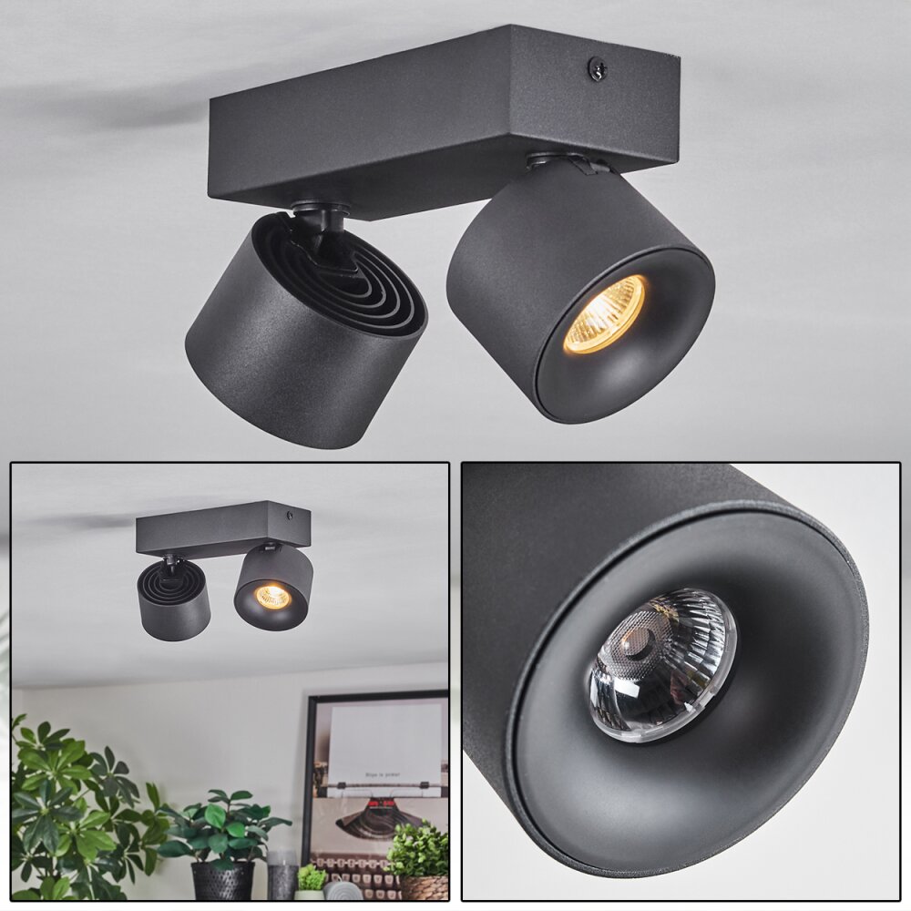 Narel Deckenleuchte LED Schwarz, 2-flammig main product photo