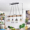 Ripoll Pendelleuchte Glas 15 cm Naturfarben, Schwarz, 4-flammig
