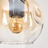 Ripoll Pendelleuchte Glas 15 cm Naturfarben, Schwarz, 4-flammig