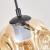 Ripoll Pendelleuchte Glas 15 cm Naturfarben, Schwarz, 4-flammig