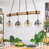 Ripoll Pendelleuchte Glas 15 cm Naturfarben, Schwarz, 4-flammig
