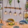 Ripoll Pendelleuchte Glas 15 cm Naturfarben, Schwarz, 4-flammig