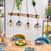 Ripoll Pendelleuchte Glas 15 cm Naturfarben, Schwarz, 4-flammig