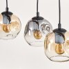 Ripoll Pendelleuchte Glas 15 cm Naturfarben, Schwarz, 4-flammig