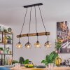 Ripoll Pendelleuchte Glas 15 cm Naturfarben, Schwarz, 4-flammig