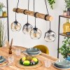 Ripoll Pendelleuchte Glas 15 cm Naturfarben, Schwarz, 4-flammig