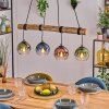 Koyoto Pendelleuchte Glas 15 cm Naturfarben, Schwarz, 4-flammig