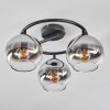 Koyoto Deckenleuchte Glas 15 cm Chrom, Klar, Rauchfarben, 3-flammig
