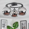 Koyoto Deckenleuchte Glas 15 cm Chrom, Rauchfarben, 3-flammig