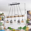 Ripoll Pendelleuchte Glas 15 cm Naturfarben, Schwarz, 5-flammig