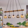 Ripoll Pendelleuchte Glas 15 cm Naturfarben, Schwarz, 5-flammig