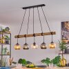 Ripoll Pendelleuchte Glas 15 cm Naturfarben, Schwarz, 5-flammig