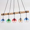 Koyoto Pendelleuchte Glas 15 cm Naturfarben, Schwarz, 5-flammig