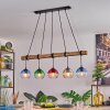 Koyoto Pendelleuchte Glas 15 cm Naturfarben, Schwarz, 5-flammig