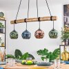Ripoll Pendelleuchte Glas 15 cm Naturfarben, Schwarz, 4-flammig