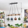 Ripoll Pendelleuchte Glas 15 cm Naturfarben, Schwarz, 4-flammig