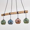 Ripoll Pendelleuchte Glas 15 cm Naturfarben, Schwarz, 4-flammig