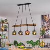 Ripoll Pendelleuchte Glas 15 cm Naturfarben, Schwarz, 4-flammig