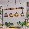 Koyoto Pendelleuchte Glas 15 cm Naturfarben, Schwarz, 4-flammig