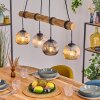 Ripoll Pendelleuchte Glas 15 cm Naturfarben, Schwarz, 4-flammig