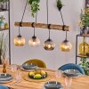 Ripoll Pendelleuchte Glas 15 cm Naturfarben, Schwarz, 4-flammig
