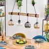 Ripoll Pendelleuchte Glas 15 cm Naturfarben, Schwarz, 4-flammig